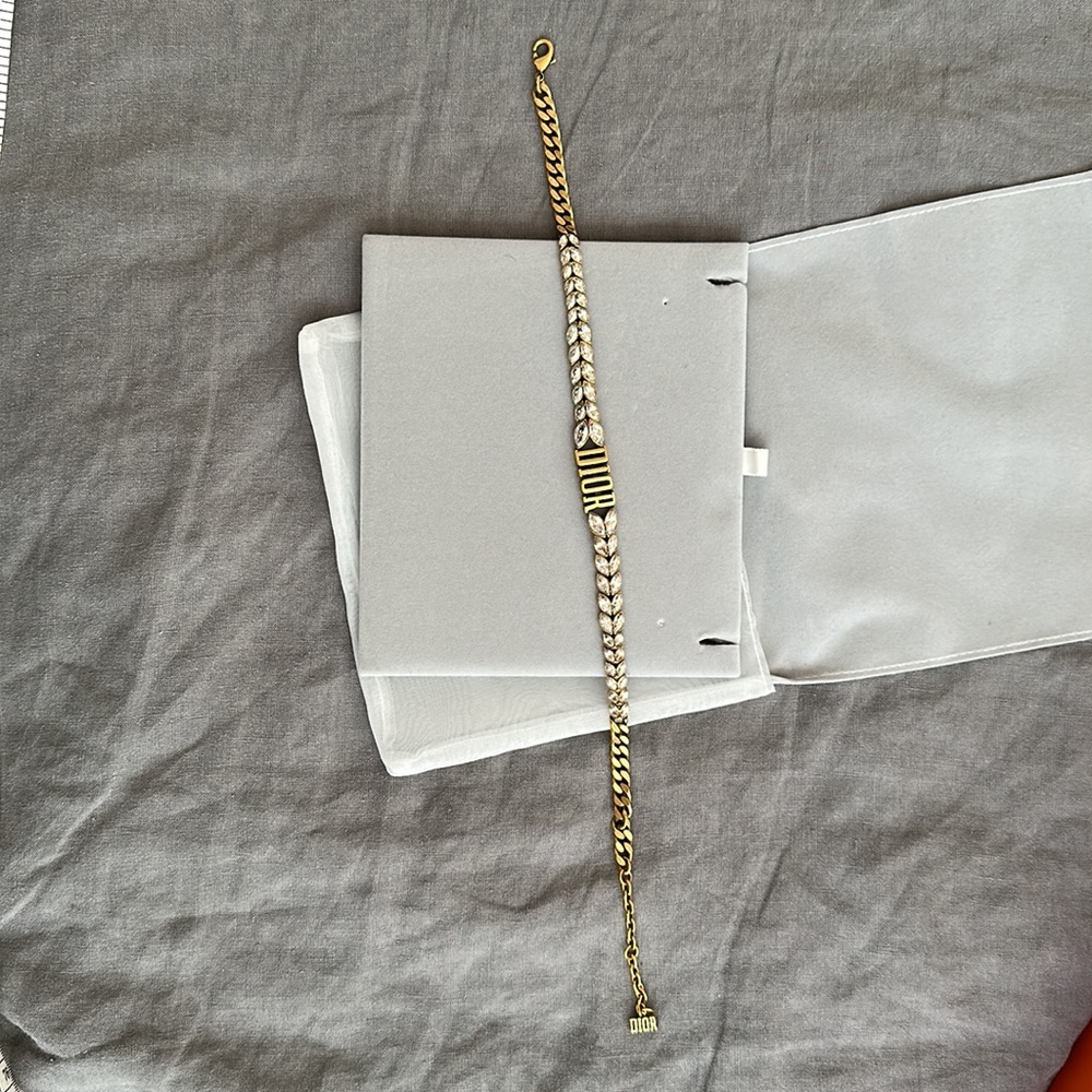 Christian Dior Metal Crystal J’Adior Choker Necklace Gold - Picture 4 of 9
